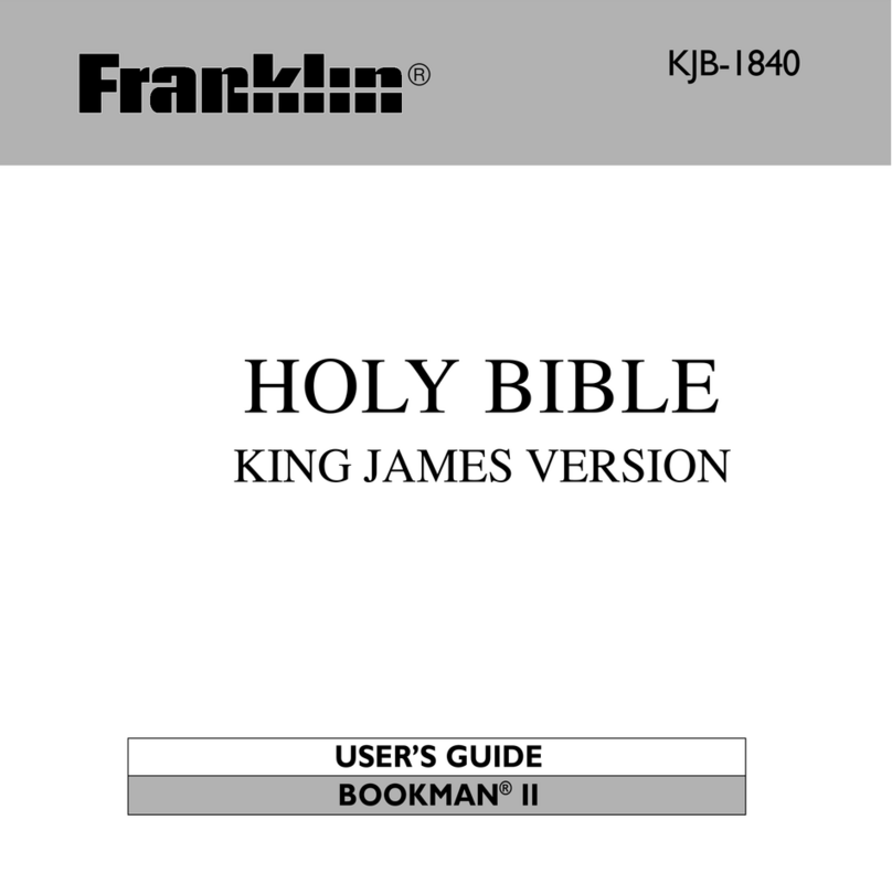 Franklin BOOKMAN II KJB-1840 User manual Franklin BOOKMAN II KJB-1840 User manual