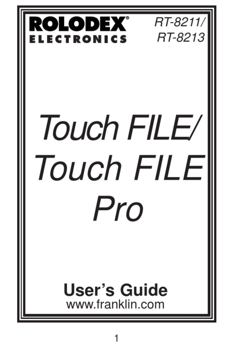 Franklin Rolodex Touch File RT-8211 user guide