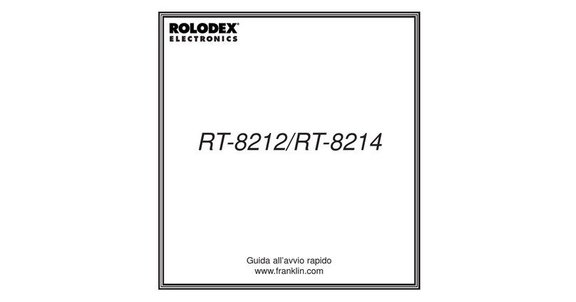 Franklin Rolodex RT-8212 quick guide
