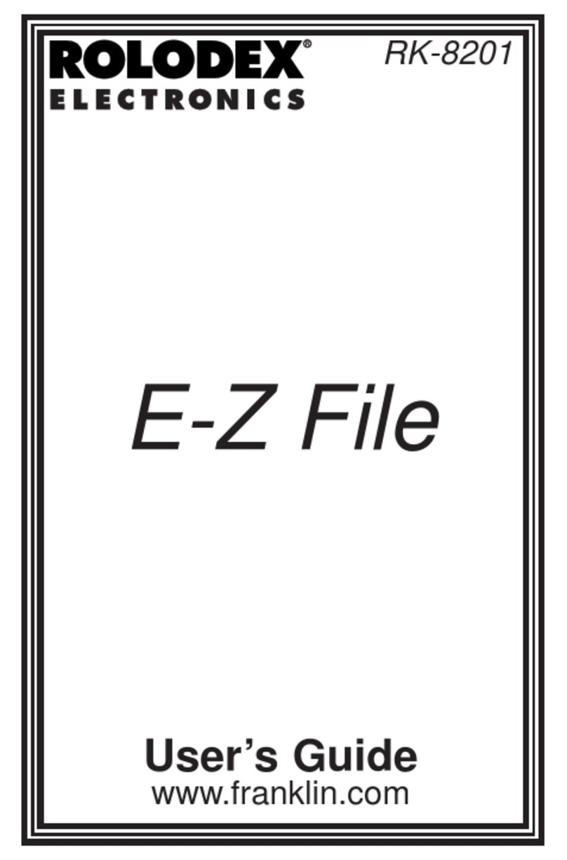 Franklin Rolodex E-Z File RK-8201 User manual