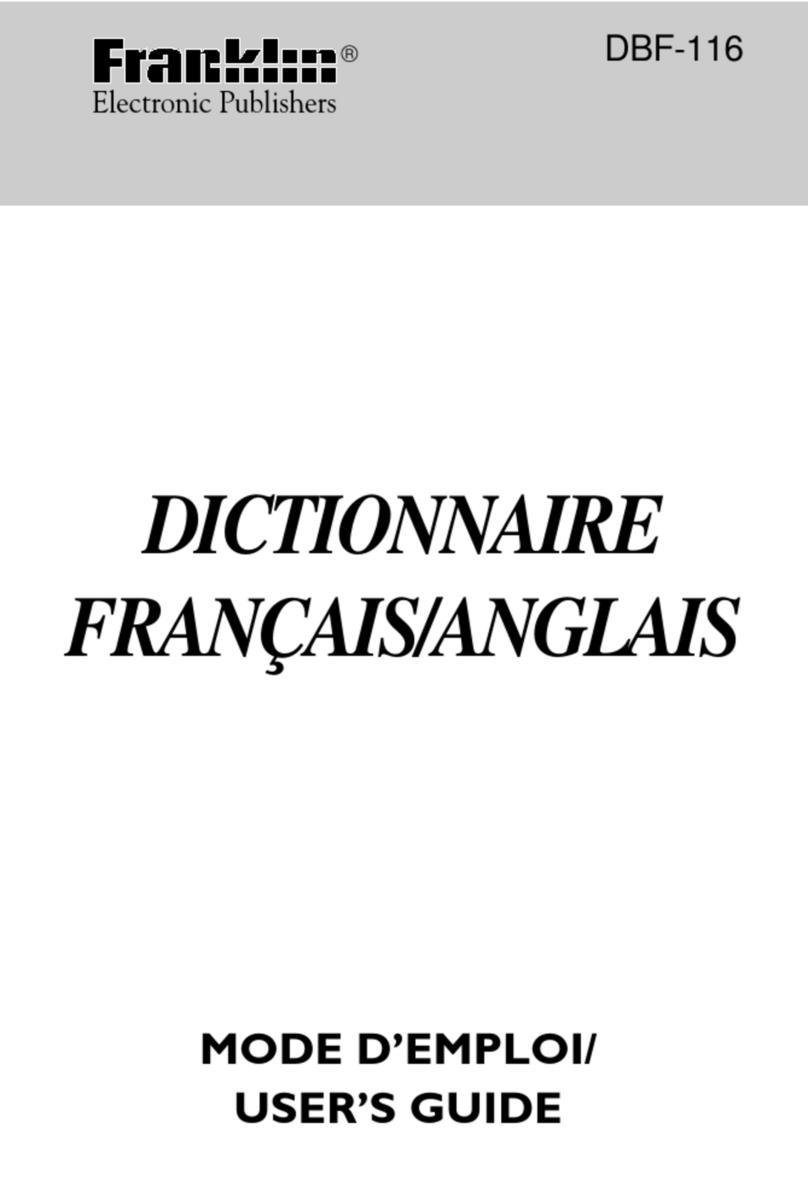 Franklin Dictionnaire Franais/Anglais DBF-116 user guide