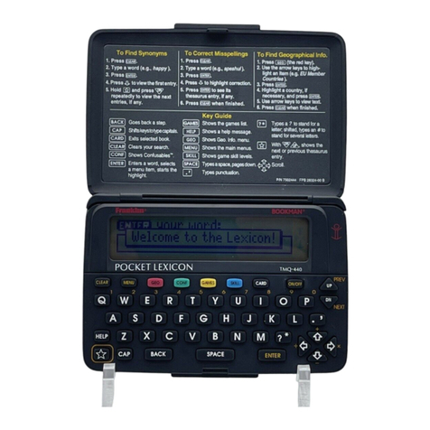 Franklin BOOKMAn POCKET LEXICON TMQ-440 user guide