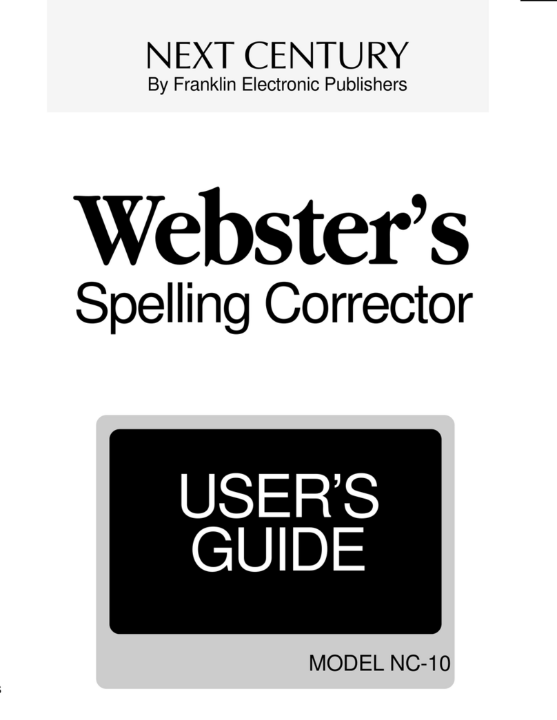 Franklin Webster's Spelling Corrector NC-10 user guide