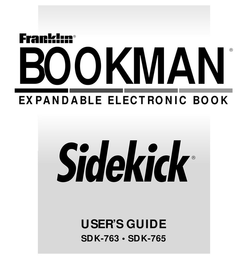 Franklin BOOKMAN Sidekick SDK-763 user guide