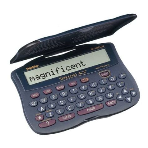 Franklin SpellingAce With Thesaurus SA-206 user guide