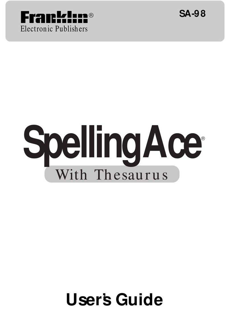 Franklin SpellingAce SA-98 User manual