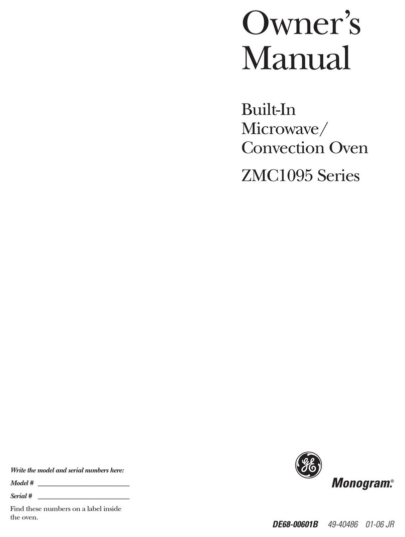 GE Monogram ZMC1095 Series User manual