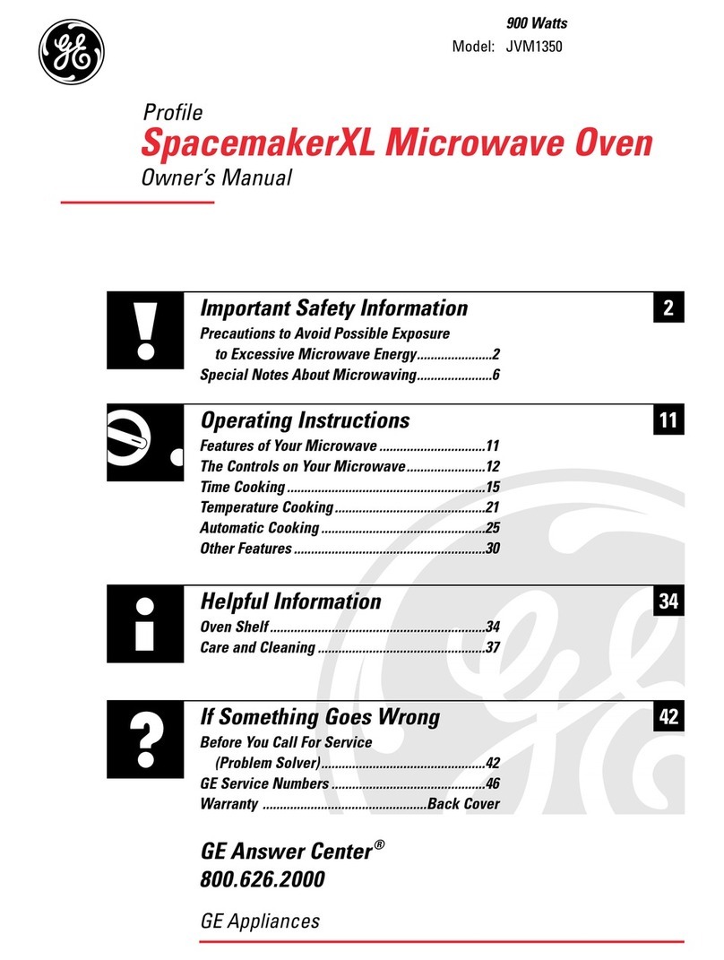 GE SpacemakerXL 164D2966P212 User manual