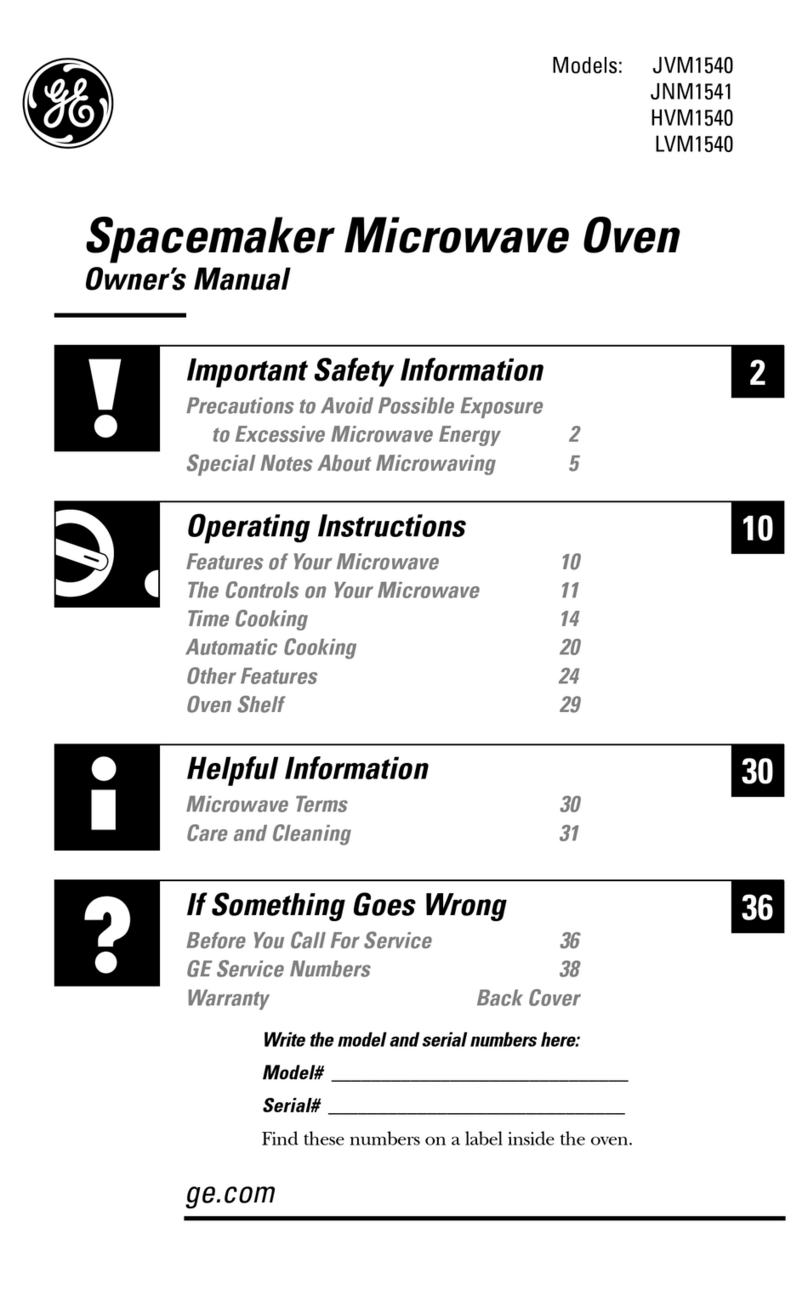 GE Spacemaker LVM1540 User manual