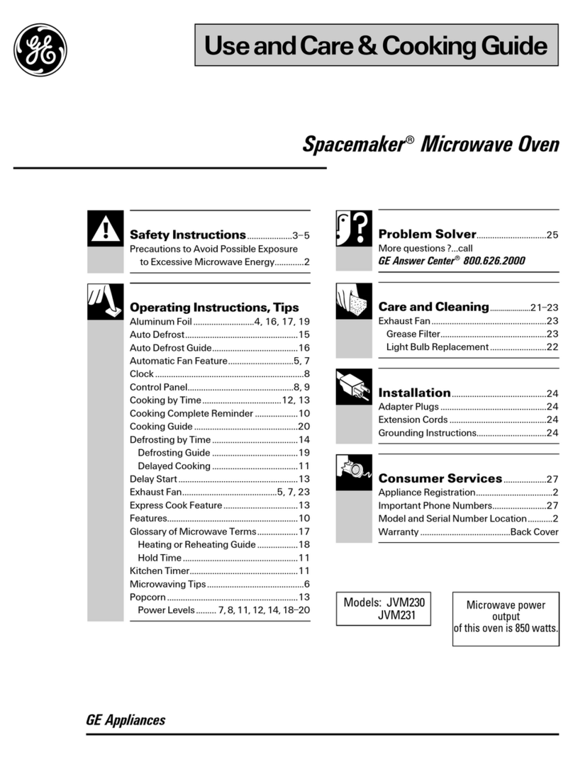 GE Spacemaker JVM230 User manual GE Spacemaker JVM230 User manual
