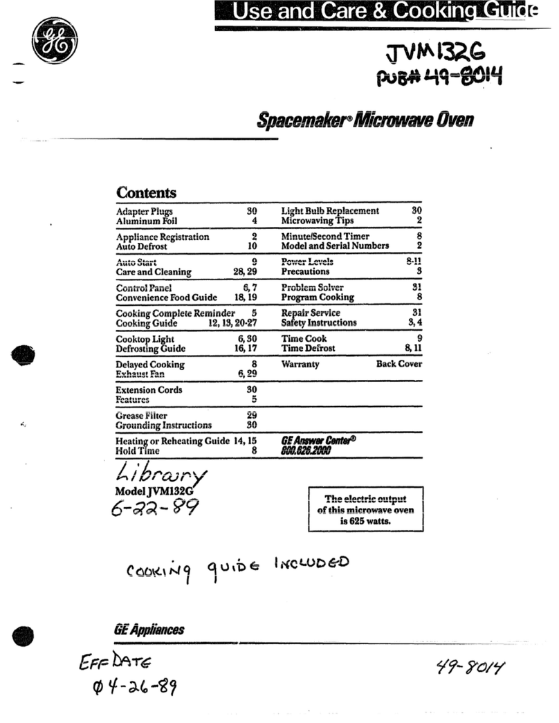 GE Spacemaker JVM132G User manual