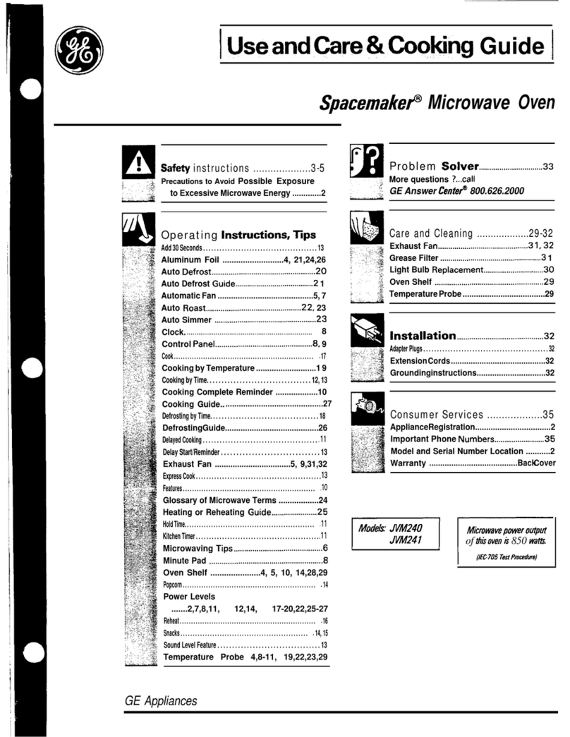 GE Spacemaker JVM240 User manual