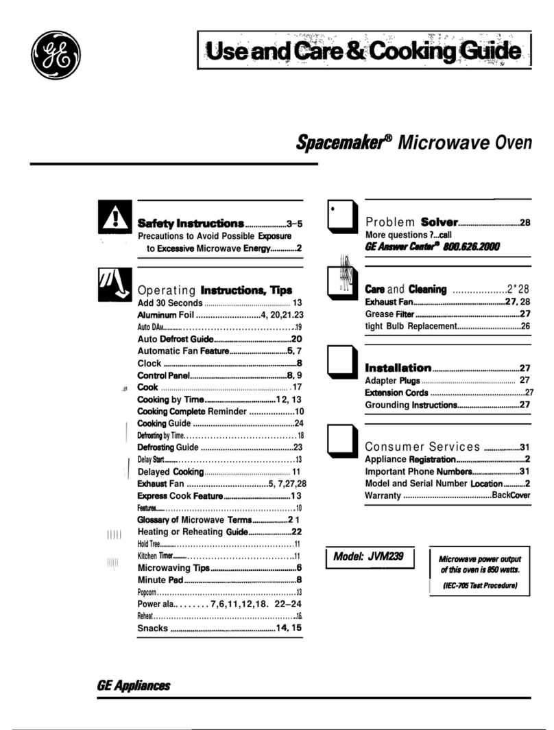 GE Spacemaker JVM239 User manual