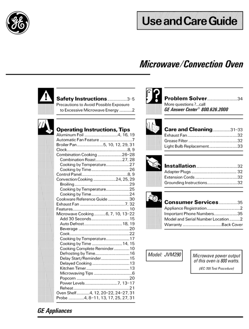 GE JVM290 User manual