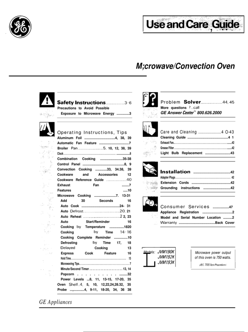 GE JVM190K User manual
