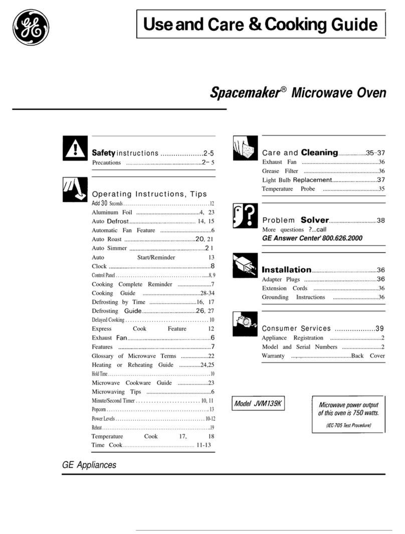 GE Spacemaker JVM139K User manual