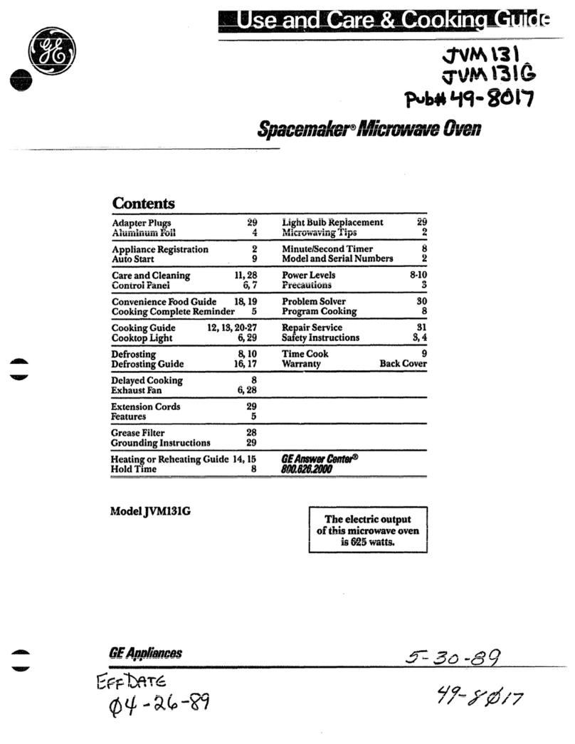 GE Spacemaker JVM131 User manual
