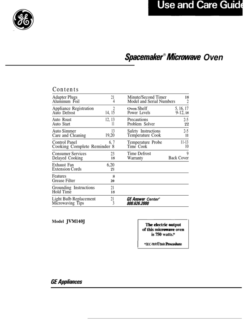 GE Spacemaker D2092P129 User manual