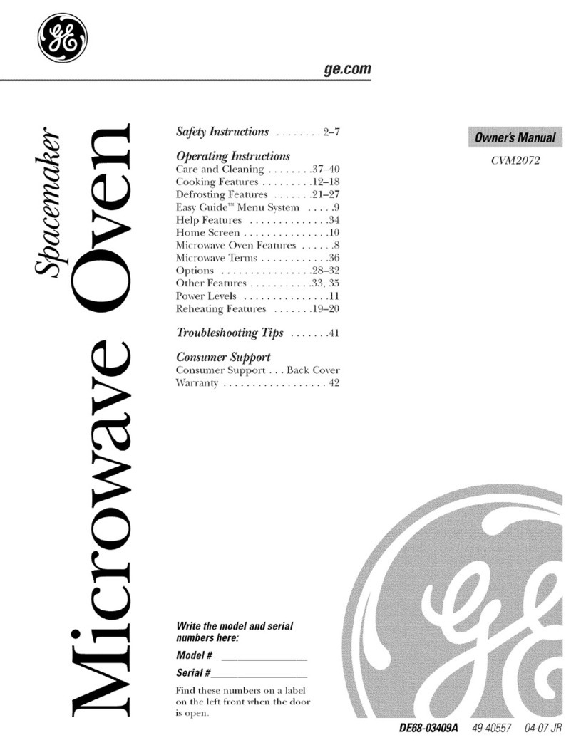GE Spacemaker CVM2072 User manual