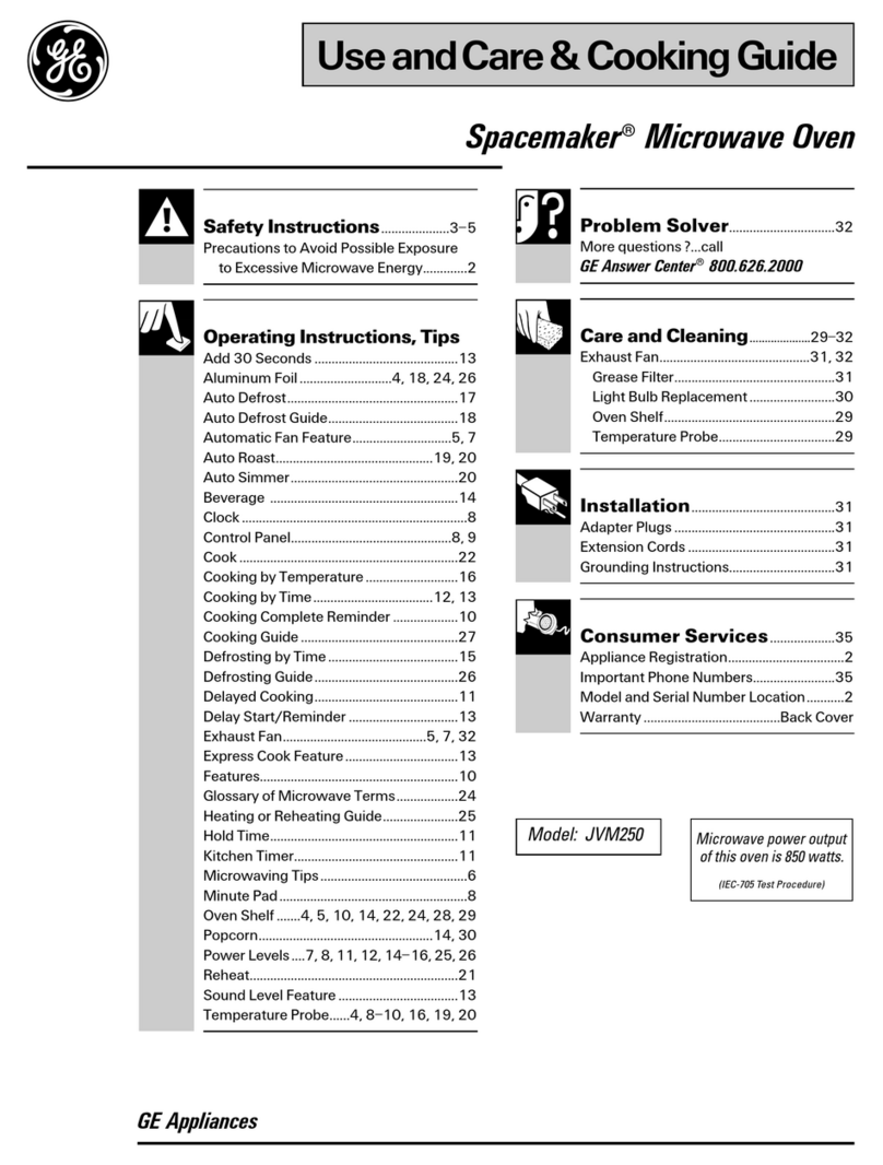 GE Spacemaker 164D2966P142 User manual GE Spacemaker 164D2966P142 User manual