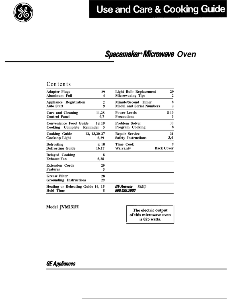 GE Spacemaker 164D2092P020 User manual