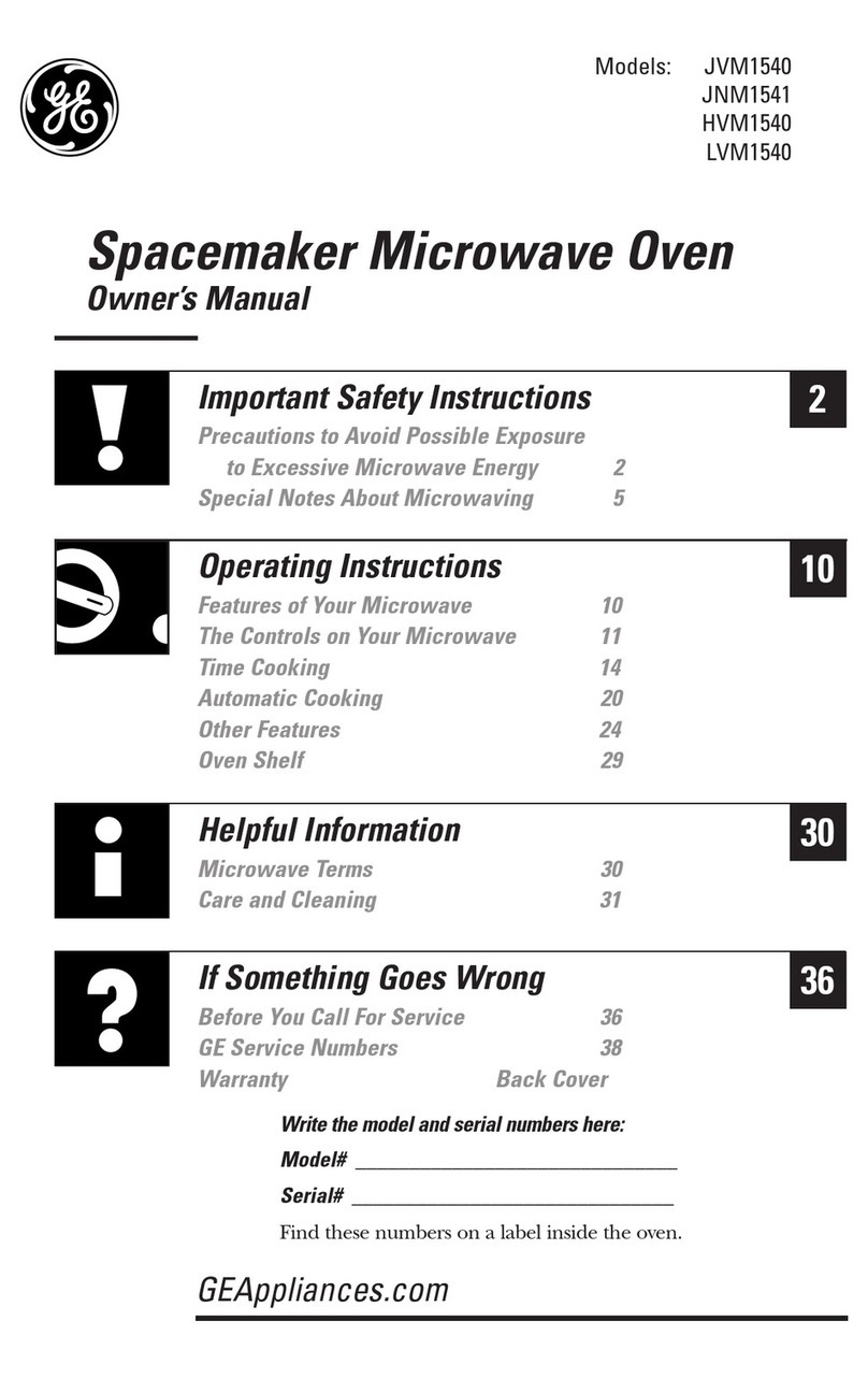 GE Spacemaker 49-40614 User manual GE Spacemaker 49-40614 User manual