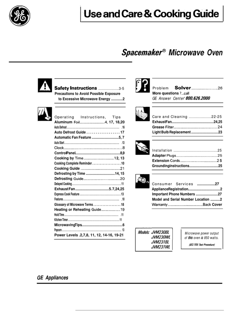 GE Spacemaker 164 D2588P188 User manual