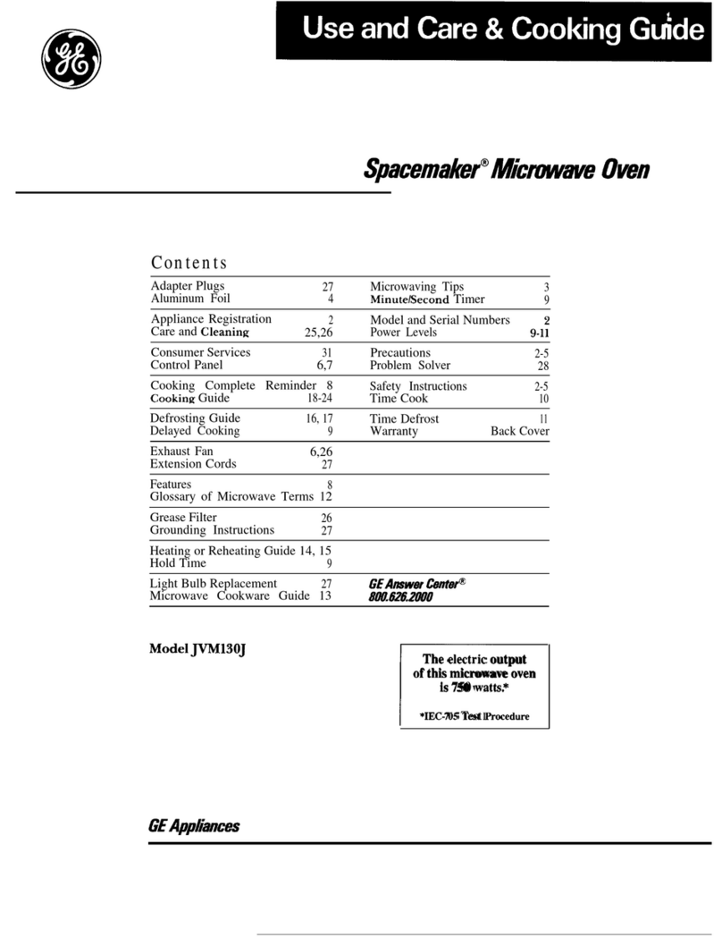 GE Spacemaker 164 D2092P126 User manual
