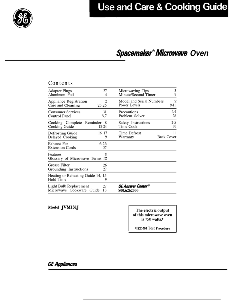 GE Spacemaker 164 D2092P127 User manual