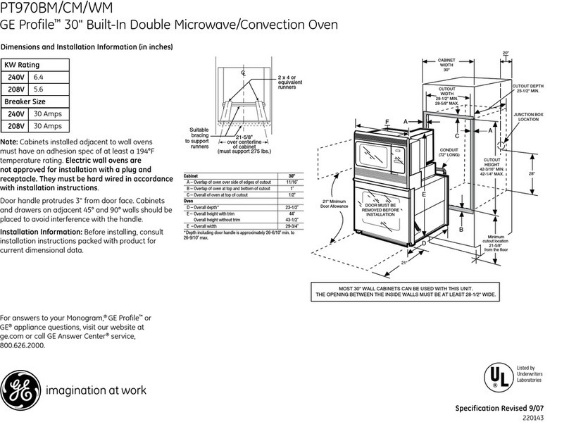 GE Profile PT970WM Manual