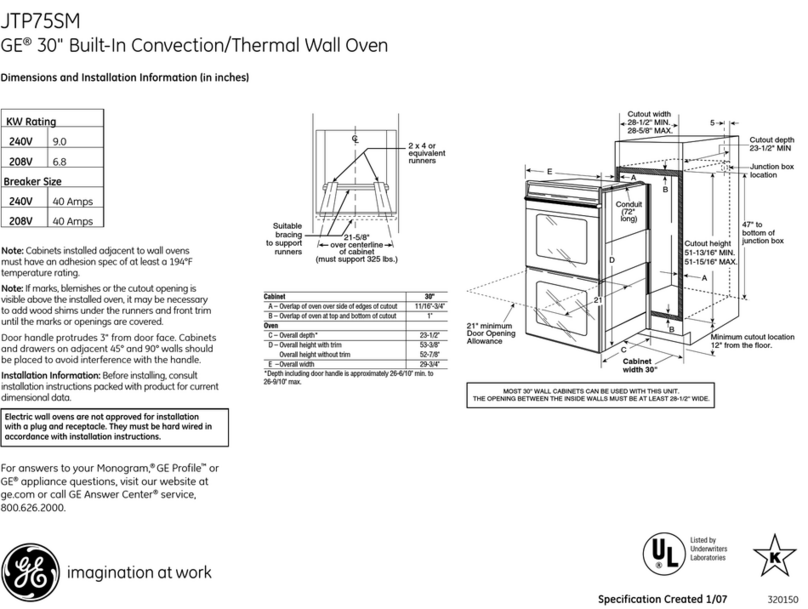 GE JTP75SM Manual