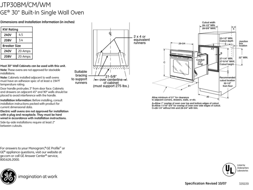 GE JTP30BM Manual