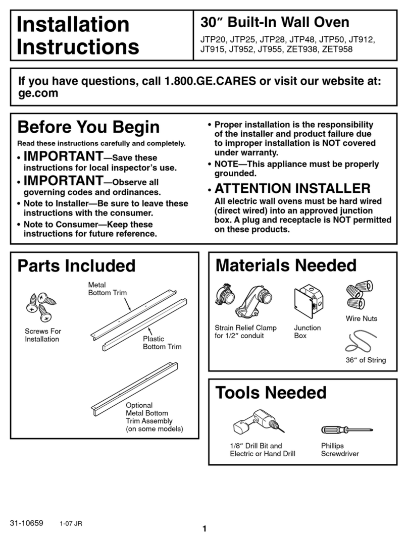 GE JTP20 User manual