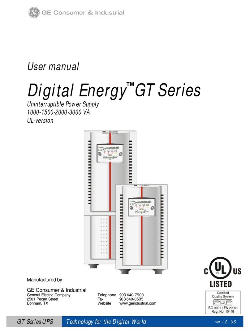 GE 1000-1500-2000-3000 VA User manual GE 1000-1500-2000-3000 VA User manual