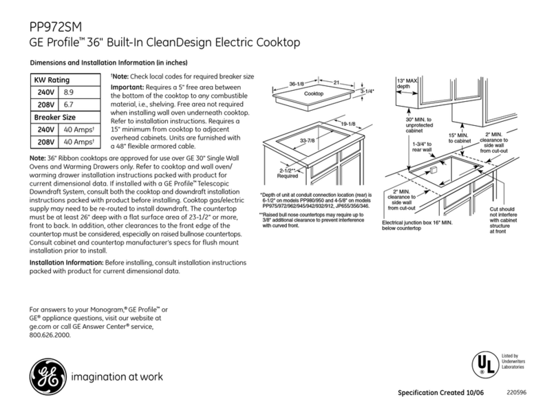 GE Profile PP972SMSS User instructions