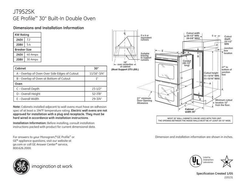 GE Profile JT952SKSS User instructions