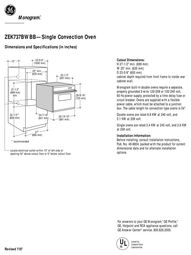GE Monogram ZEK737BWBB User guide