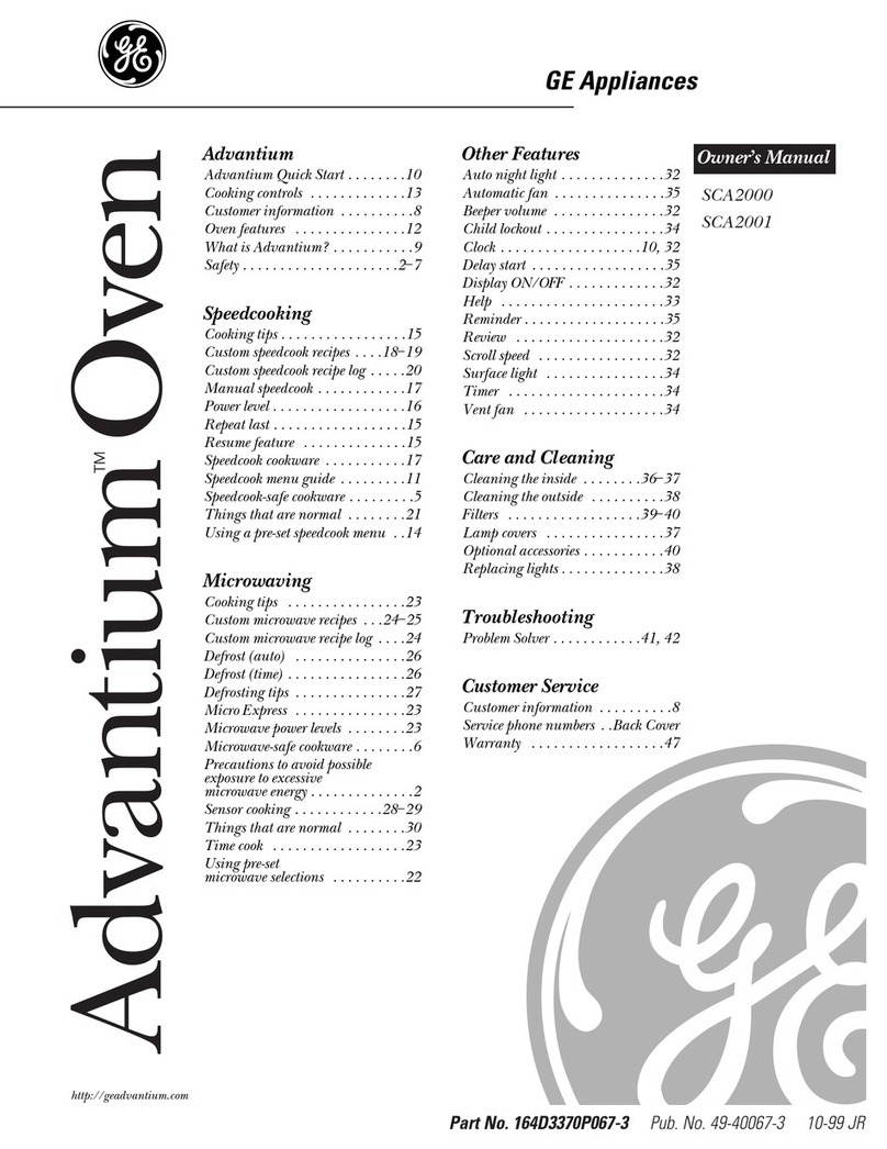 GE Advantium SCA2000 User manual