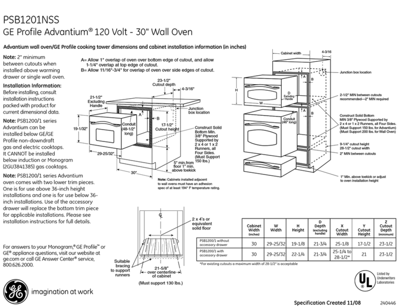 GE Profile Advantium PSB1201NSS Manual
