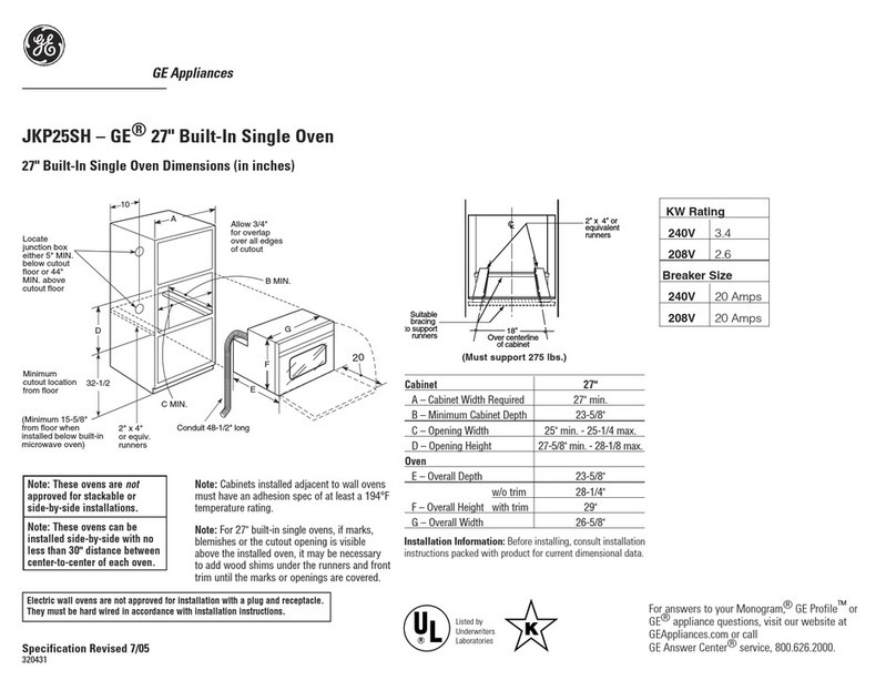 GE JKP25SHSS User instructions