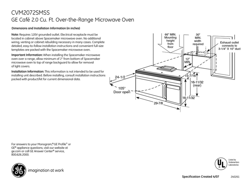 GE CVM2072SMSS User instructions