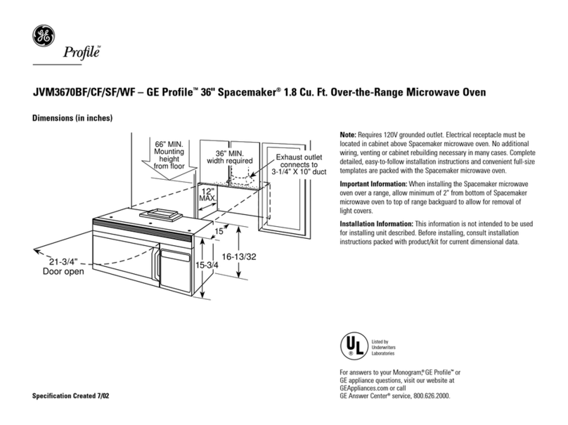 GE JVM3670BF User manual