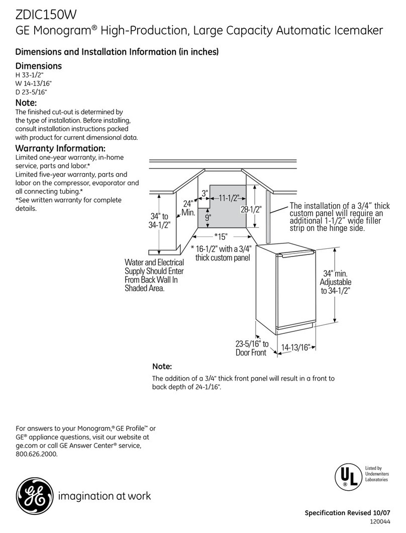 GE Monogram ZDIC150W datasheet