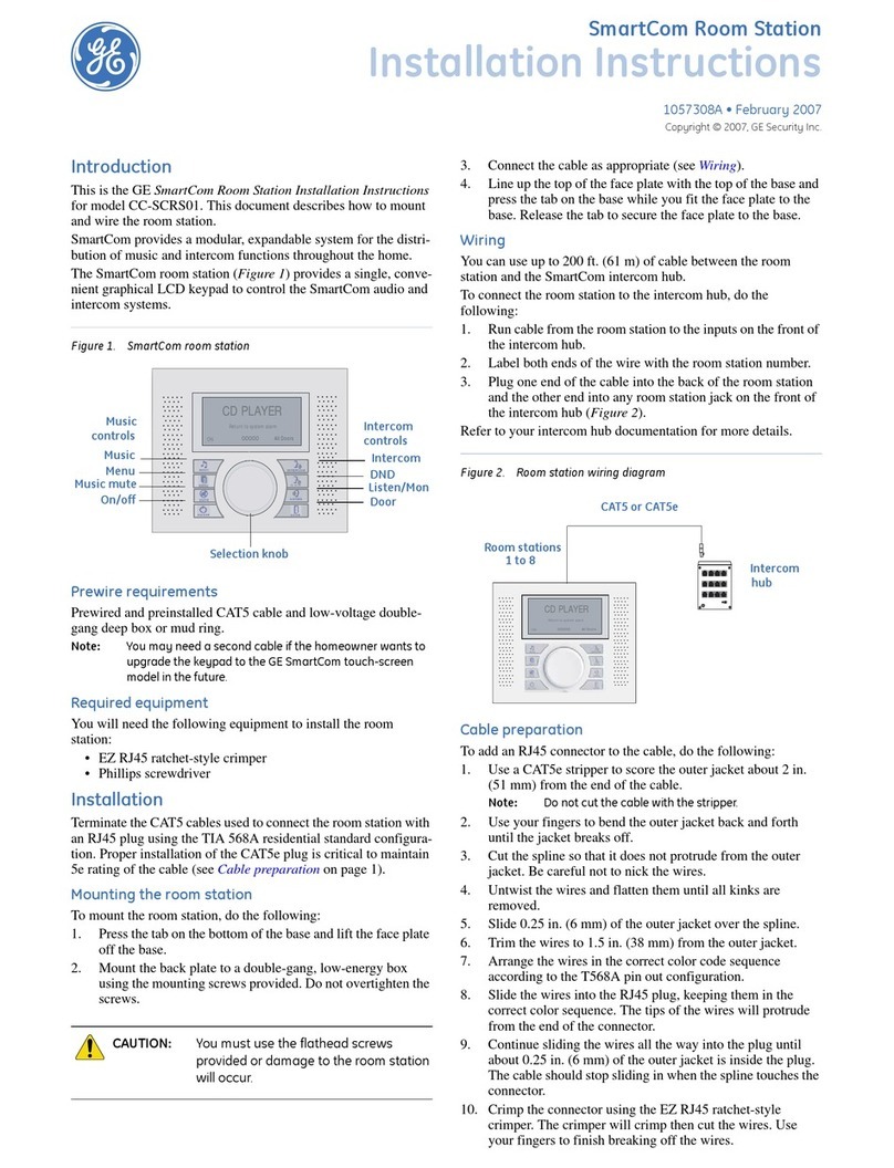 GE Security CC-SCRS01 installation instructions