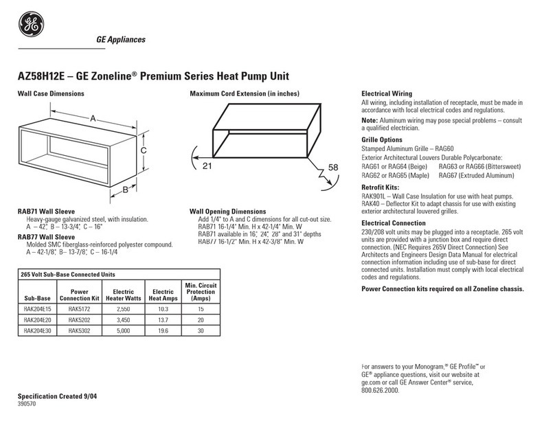 GE Zoneline Premium AZ58H12E User instructions GE Zoneline Premium AZ58H12E User instructions