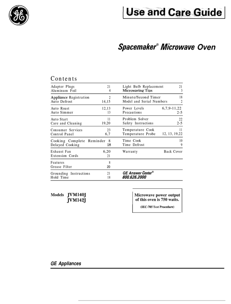 GE Spacemaker JVM140J User manual GE Spacemaker JVM140J User manual