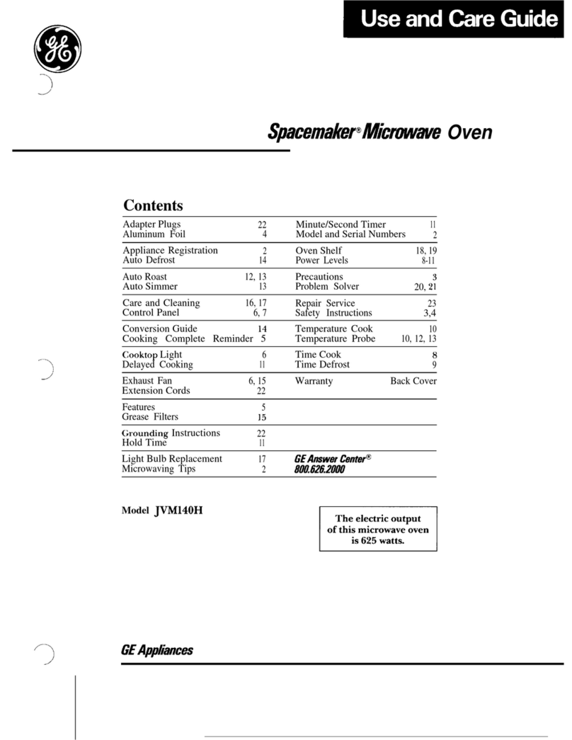 GE Spacemaker JVM140H User manual