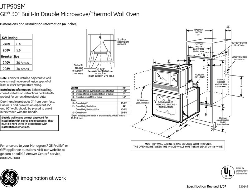 GE JTP90SM User manual