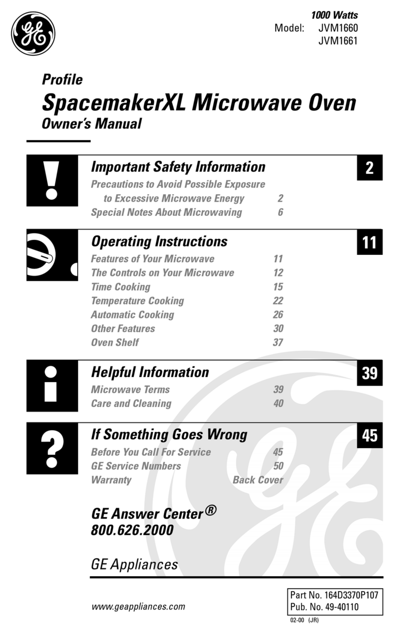 GE Profile SpacemakerXL JVM1661 User manual