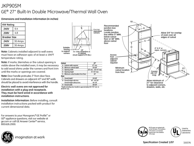 GE JKP90SM User manual